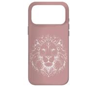 Lion Head Tattoo Line Art - Mauve Case for iPhone 17 Pro Max