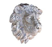 Lion Head Wall Mount Sculpture, 36x33cm, Big Cat Hanging Animal Head Ornament Figure Art Décor Resin with Vintage Silver Finish, Wildlife Indoor Outdoor Decorative Accessories, Gift (Lion Large)