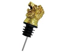 Lion Head Wine Bottle Stopper Pourer, Alloy Golden Finish | Air Tight Sealing, Instant Pouring for Wine Bottles, Home Serving and Bar Carts, Creative Funny Style