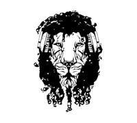 Lion Headphones Fear Music Tattoo Wall Stickers Paster Paper 32x47.2cm Do not Damage The Wall Surface Black