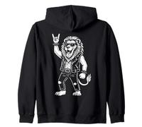 Lion Heavy Metal Retro Rock Music Funny Zip Hoodie