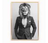 lion in a business suit Print Picture Poster A4 UNFRAMED wall art Home decor Decorating gift dressed up