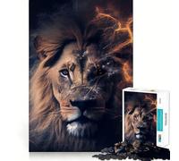 Lion in Africa 1000 Pieces Jigsaws Adults Puzzles Logic Fun Clear Tone Playful Challenge (38x52cm)
