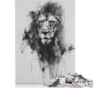 Lion in Charcoal Art Puzzles for Adults 1000 Pieces Puzzle for Adults And Teenager Family Game 1000pcs (75x50cm)