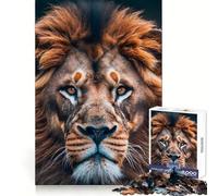 Lion in Forest 1000 Pieces Jigsaws Adults Puzzles Gifts Sharp Thinking Cozy Fun Fun Activity Game Night (38x26cm)