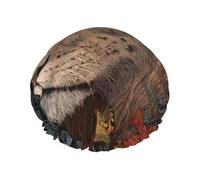 Lion in the flowers One Size Double-layer shower cap prevents hair from getting tangled during showering and skincare.