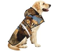 Lion In The Steppe Waterproof Dog Raincoat And Rain Jacket For Small Medium Large Dogs With Reflective Stripes And Adjustable Belly Strap