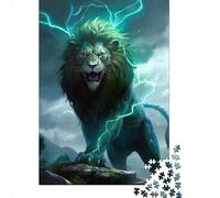 Lion in Thunder Puzzles for Adults,1000 Piece Jigsaw Puzzles for Adults, Paper Puzzle Fun Decompressing Game 1000pcs (38x26cm)