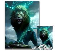 Lion in Thunder1000Piece Jigsaw Puzzle Paper Jigsaw Puzzles for Adults Challenging Brain Teaser for Teenagers Family Game Night Fun 1000 PCS(38x26cm)