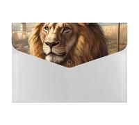 Lion Israeli Flag Printed Expanding File Organizer with 6 Pockets Portable Receipt Organizer for Home Office
