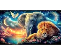 lion Jigsaw Puzzle 1000 Piece Recycled Paper Great Gift Idea Challenging Puzzles for Adults and Kids Age 12 Years + 38x52cm/1000pcs