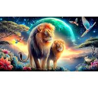 lion Jigsaw Puzzles 1000 Pieces Fun and Challenging Family Game Puzzle Game Great Gift Idea for The Whole for Women, Gifts for Men 70x50cm/1000pcs