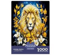 Lion Jigsaw Puzzles for Adult Challenging Puzzles The Impossible Challenge 1000 Piece Difficult Hard Jigsaw Puzzles for Man And Woman with Letters on Back 70x50cm/1000pcs