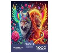 Lion Jigsaw Puzzles for Adult Challenging Puzzles The Impossible Challenge 1000 Pieces Difficult Hard Jigsaw Puzzles for Man And Woman with Letters on Back 70x50cm/1000pcs