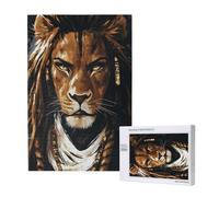 Lion Jigsaw Puzzles for Adults 120, Animal Puzzles for Adults Wooden, Funny/Difficult/Impossible/Challenging Decompression Games, As a Birthday and Holiday Decor Gift for Women and Men M-1314