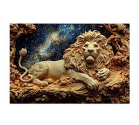 Lion Jigsaw Puzzles for Adults 4000, 4000 piece Jigsaw Puzzles for Adults, Challenging Wooden Jigsaws Puzzle for The Whole for Women, Puzzle for Home Decor, Gifts for Women, Theme: Starry Night F-4