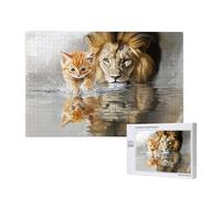 Lion Jigsaw Puzzles for Adults 500, Cat Puzzles for Adults Wooden, Funny/Difficult/Impossible/Challenging Decompression Games, As a Birthday and Holiday Home Decor Gifts for Women and Men M-539
