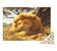 Lion Jigsaw Puzzles Puzzle for Adults Kids. 1000 Piece Sleeping Under The Tree Great Gifts Challenge Toy Educational Games Home Decoration for Adults& Kids Age 14 Years Up 1000pcs (75x50cm)