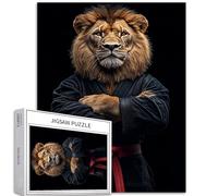 Lion Jiu-Jitsu Fighting Stance 1000 Piece Jigsaw Puzzles for Adults Martial Arts Style Art Jigsaw Puzzle Challenging Family Activity Games Colorful DIY Craft Puzzle for Home Decor Gifts 20×27 Inches