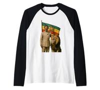 Lion Judah Ethiopian Emperor Haile Selassie Rasta Jamaican Raglan Baseball Tee