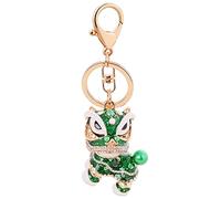 Lion Keychain for Women, Cute Lion Dance Key Chain for Girls, Chinese Lion Key Ring, Sparkling Dance Lion Keychains, Punk Lion Amulet Keyring, Rhinestone Lion Animal Keychain Accessories Gift