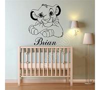 Lion King Art Decor Custom Name Cartoons Vinyl Sticker Simba Nursery Wall Decor Wall Stickers for Kids Rooms Mural B608 40 * 47cm