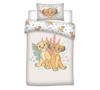 Lion King Bedding Set, Junior or Baby Bed, Duvet Cover 100 x 140 cm + Pillowcase 40 x 60 cm, 100% Cotton