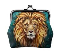 Lion King Change Purse Coin Purse Kiss Lock Wallet for Womens Wallet Card Holder Buckle Purse Cute Small Pu Leather Pocket Wallet for Women Ladies Clutch Purse Elephant in The Jungle