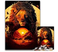Lion King Of The Jungle 1000 Piece Jigsaw cardboard Jigsaw Puzzles for Adults Relax & Challenge, Colorful Home Decor Art, for Friends 26X38CM/10.23x14.96inch