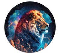 Lion King of The Jungle Jigsaw Puzzles for Adults 1000 Round Jigsaw Puzzle 1000 Pieces for Family And Friends, Suitable for Ages 14+ 67.5x67.5cm