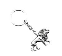 Lion King Of The Jungle Strength And Courage Silver Keyring Keychain