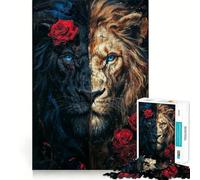 Lion King Painting 1000 Pieces Jigsaws Adults Puzzles Gifts Sharp Thinking Cozy Fun Fun Activity Game Night (38x26cm)