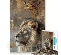 Lion King Painting 1000 Pieces Jigsaws Adults Puzzles Gifts Sharp Thinking Cozy Fun Fun Activity Game Night (38x26cm)