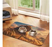 Lion King Pet Food Mat 17.2x11.81in Absorbent Non-Slip PU Leather Feeding Mat for Dogs Cats Rubber Bottom Fast Drying Rollable Pet Bowl Placemat