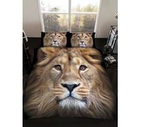 Smart Living 3D Effect Animal Polycotton Printed Duvet Cover Set In Natural Natural