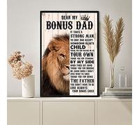 Lion King To My Bonus Dad Poster Thank You For Being Father You Didn'T Have To Be For Stepdad From Stepdaughter Stepson Wall Decor Poster Metal Sign 8X12 Inches