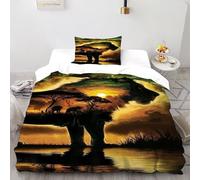 Lion Kingdom Duvet Cover Sets Animal Totem Ultrasoft Hypoallergenic Reversible Duvet Covers Non Iron Luxury Bedding Set With Zipper Closure Single(135x200cm)