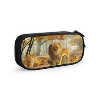 Lion Large Capacity Pen Pencil Case Natural Forest Africa Animal Big King Wild Carnivore Mane Predator Simple Stationery Bag Holder for School Office Student Girls Boys