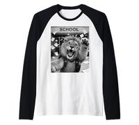 Lion Last Day of School Summer Break Funny Meme Selfie Raglan Baseball Tee