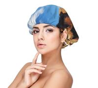 Lion Leopard And Tiger Fight For Food Printed,Adult's Satin Sleeping Cap - Women's Elastic Sleep Bonnet, Adjustable Overnight Hair Cover