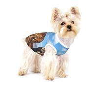 Lion Leopard And Tiger Fight For Food Printed,Cotton Sleeveless Pet T-Shirt Soft Stretchy Puppy Breathable Vest,S