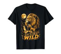 Lion Let's Get Wild Nature Roar The Wild Life Adventure Moon T-Shirt