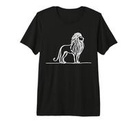 Lion Line Art Drawing Wildlife Animal Line Art Drawing Premium T-Shirt