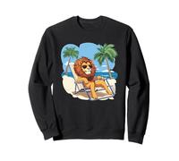 Lion Living His Best Life on a Tropical Holiday Sweatshirt