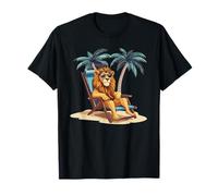 Lion Living It Up on Vacation with Fun Vibes for Man & Woman T-Shirt