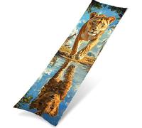 Lion Long Pillow Cover 60x180cm Body Pillowcase for Bed,King Size Pillowcase with Envelope Closure Decorative Side Sleeper Cushion Cover Giraffe 1 Pillows Case with Zipper for Couch,Bedroom K0Z-123