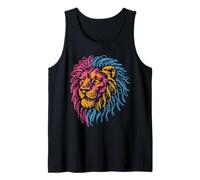 Lion Lover Abstract Scribble Art Big Cat King of Animals Tank Top