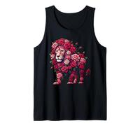 Lion Made of Roses Flower Gardening Floral Tank Top
