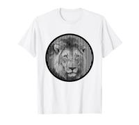 Lion Male Op Art Minimalist Wildlife Design T-Shirt
