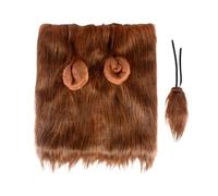 Lion Mane Dog Costume, Lion Wig Halloween Costume, With Ears And Tail, Suitable For Medium And Large Dogs(Reddish brown)